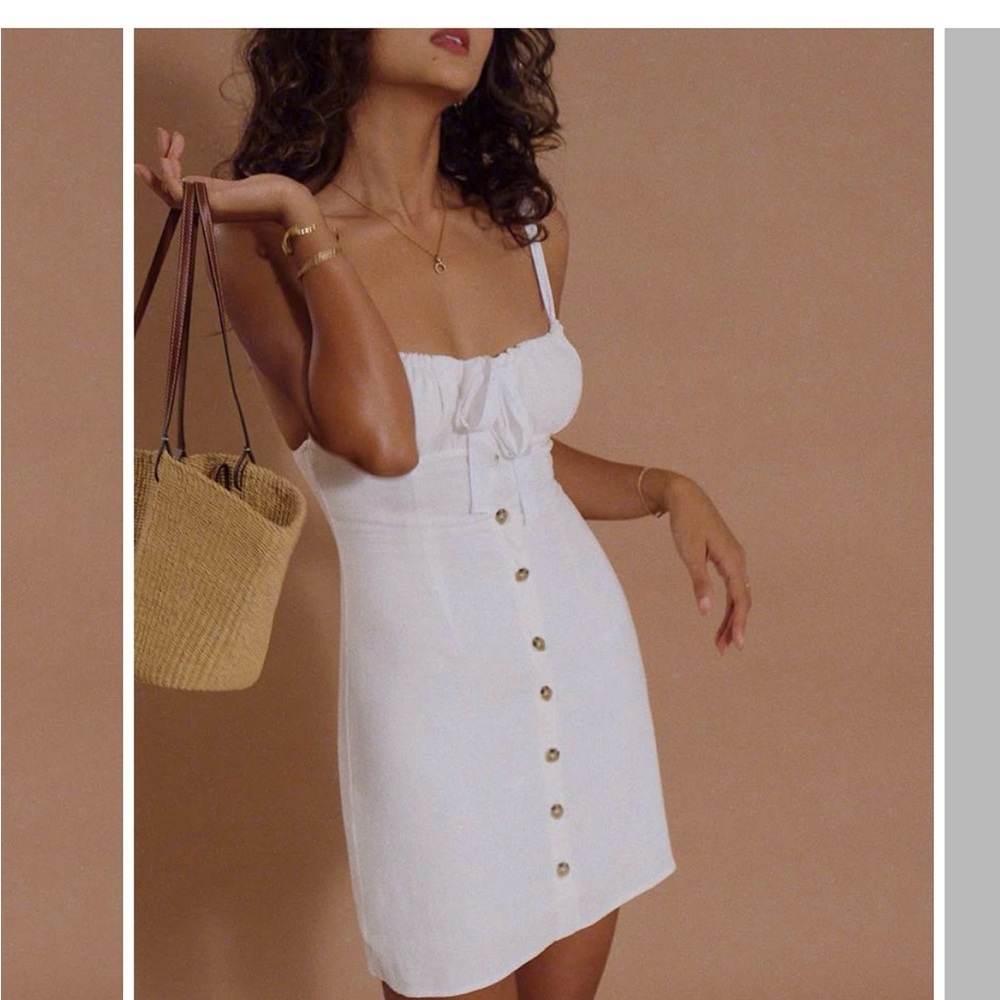 Elegant White Button-Down Dress